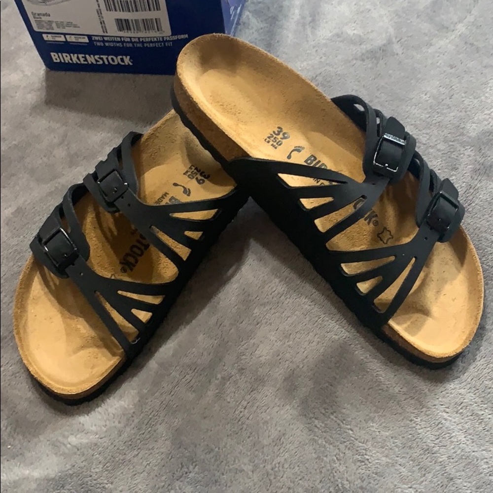 NEW Narrow Birkenstock Sandals, Black
